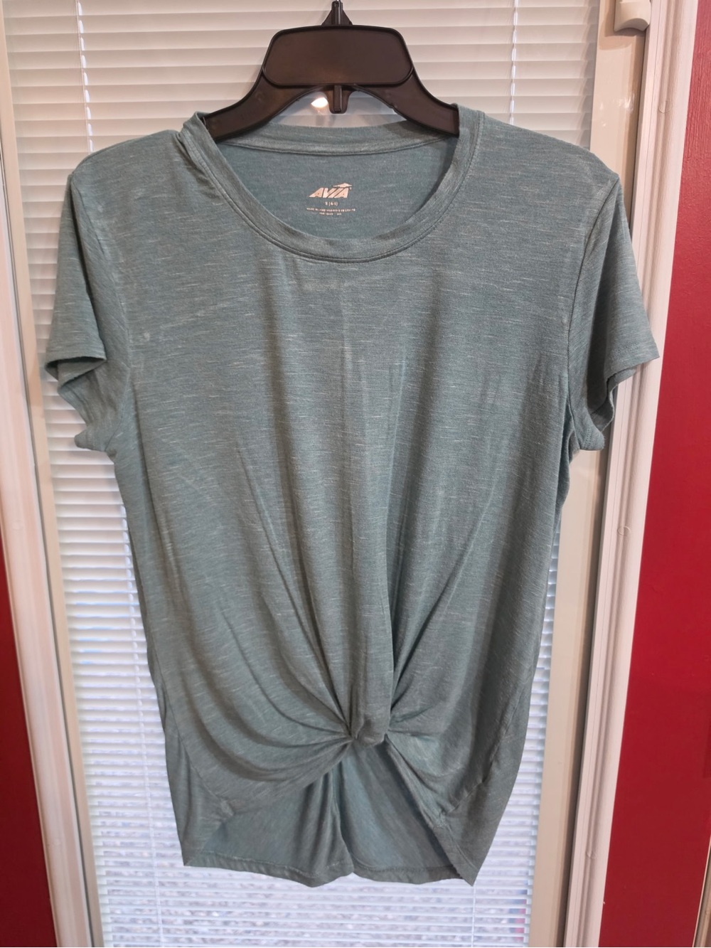 Avia Teal Twist-Front Short Sleeve Tee - Picture 1 of 3